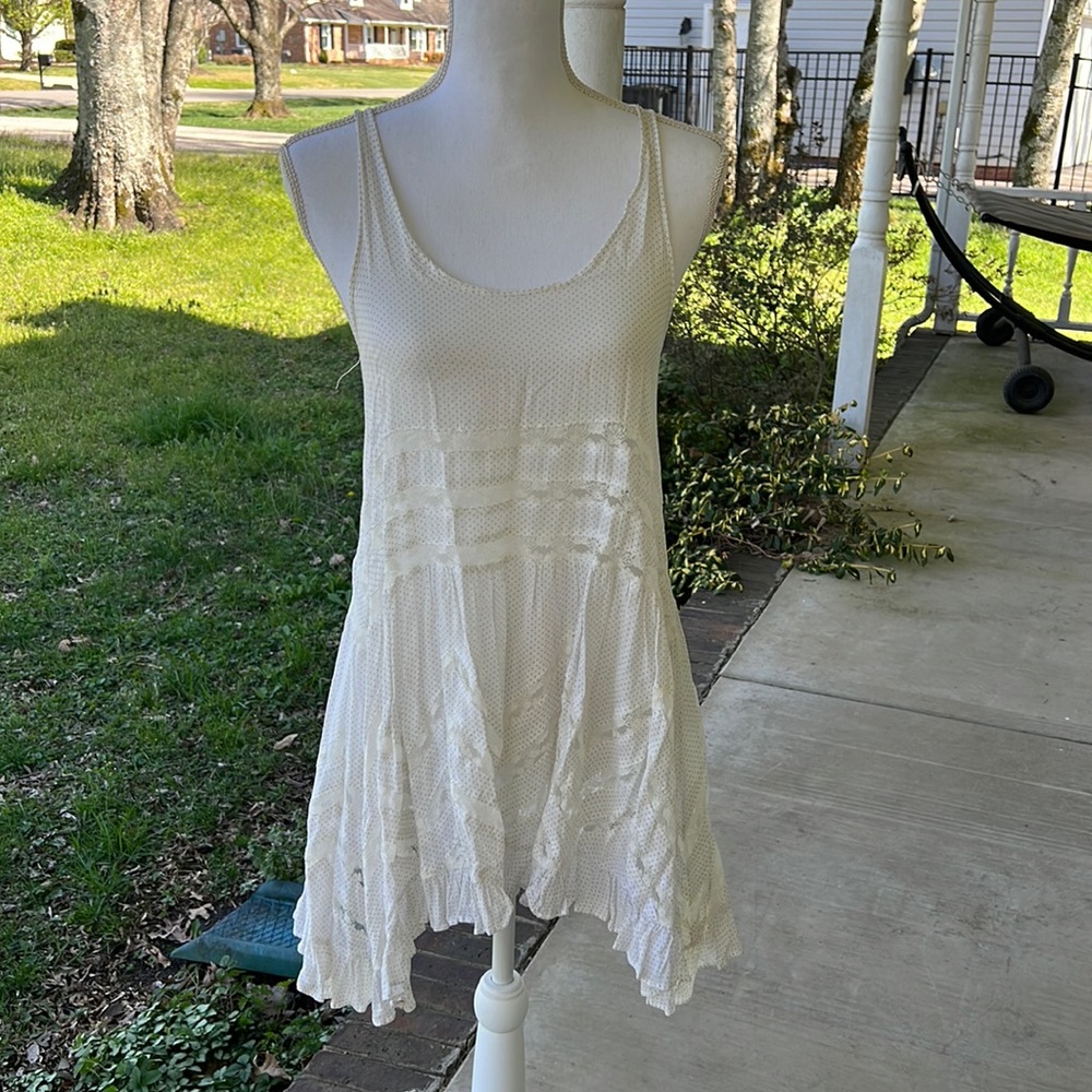 Free People white trapeze slip